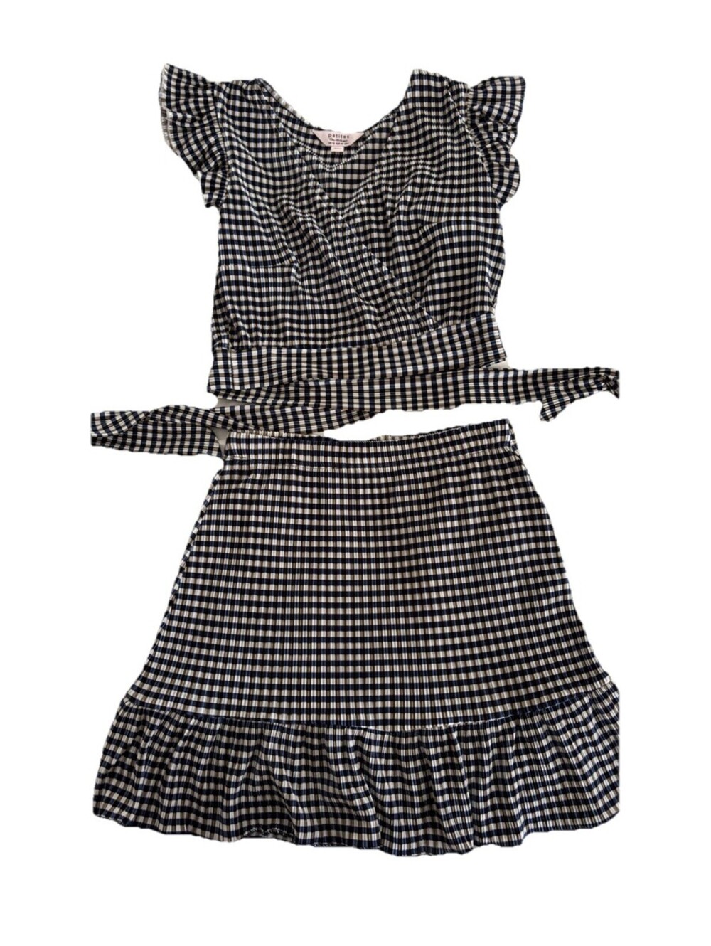 Miss Selfridge Petites Two Piece Cropped Wrap Around Top And Skirt US Size 4